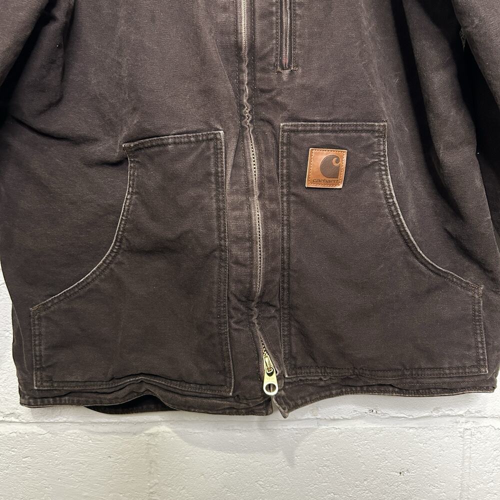 Vintage Carhartt Sherpa-Lined Ridge Jacket “Dark Brown” C61 - Picture 4 of 14
